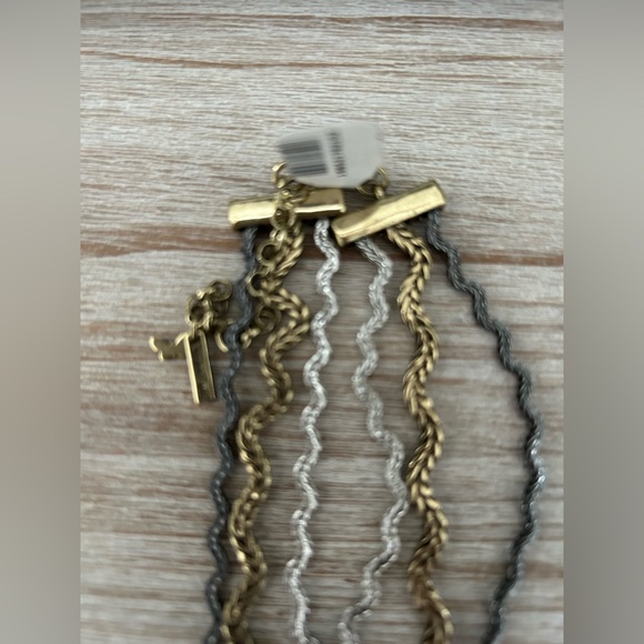 NWT Johnny Was Ric Rac Gold & Silver Necklace & Bracelet Set Triple Strand - Picture 4 of 16